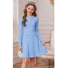 imageGRACE KARIN Girls Dress Fall Winter Sweater Long Sleeve Cable Knit Button Casual Dresses for Teen Girl 614YSky Blue