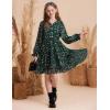imageGRACE KARIN Girls Fall Floral Dresses 614Y Kids Winter Christmas Party Long Sleeve Holiday Hawaiian Flower DressGreen Floral