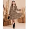 imageGRACE KARIN Girls Fall Floral Dresses 614Y Kids Winter Christmas Party Long Sleeve Holiday Hawaiian Flower DressLight Brown Floral