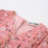 imageGRACE KARIN Girls Fall Floral Dresses 614Y Kids Winter Christmas Party Long Sleeve Holiday Hawaiian Flower DressPink Floral