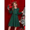 imageGRACE KARIN Girls Fall Long Sleeve Dress for Girl Rullfe Button Casual Flowy Tiered Dresses with Pocket 614YearsDark Green