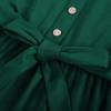 imageGRACE KARIN Girls Fall Long Sleeve Dress for Girl Rullfe Button Casual Flowy Tiered Dresses with Pocket 614YearsDark Green
