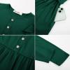 imageGRACE KARIN Girls Fall Long Sleeve Dress for Girl Rullfe Button Casual Flowy Tiered Dresses with Pocket 614YearsDark Green