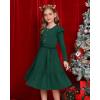 imageGRACE KARIN Girls Fall Long Sleeve Dress for Girl Rullfe Button Casual Flowy Tiered Dresses with Pocket 614YearsDark Green