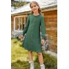 imageGRACE KARIN Girls Fall Sweater Dresses Girl Long Sleeve Winter Dress Kids Knit Casual Formal Dresses Size 614Green
