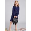 imageGRACE KARIN Girls Fall Sweater Dresses Girl Long Sleeve Winter Dress Kids Knit Casual Formal Dresses Size 614Navy Blue