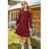 imageGRACE KARIN Girls Fall Sweater Dresses Girl Long Sleeve Winter Dress Kids Knit Casual Formal Dresses Size 614Red