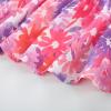 imageGRACE KARIN Girls Floral Dress Flutter Sleeve Square Neck Tiered Midi Dress Smocked Flared Aline Dress 514YPurple Floral