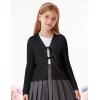 imageGRACE KARIN Girls Long Sleeve Cardigan Sweater Tie Front Bow V Neck Crochet Knit Lightweight Shrug 512 YearsBlack
