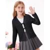 imageGRACE KARIN Girls Long Sleeve Cardigan Sweater Tie Front Bow V Neck Crochet Knit Lightweight Shrug 512 YearsBlack
