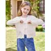 imageGRACE KARIN Girls Long Sleeve Cardigan Sweater Tie Front Bow V Neck Crochet Knit Lightweight Shrug 512 YearsIvory