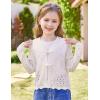 imageGRACE KARIN Girls Long Sleeve Cardigan Sweater Tie Front Bow V Neck Crochet Knit Lightweight Shrug 512 YearsIvory
