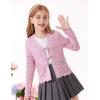 imageGRACE KARIN Girls Long Sleeve Cardigan Sweater Tie Front Bow V Neck Crochet Knit Lightweight Shrug 512 YearsPink