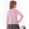 imageGRACE KARIN Girls Long Sleeve Cardigan Sweater Tie Front Bow V Neck Crochet Knit Lightweight Shrug 512 YearsPink