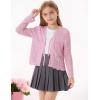 imageGRACE KARIN Girls Long Sleeve Cardigan Sweater Tie Front Bow V Neck Crochet Knit Lightweight Shrug 512 YearsPink