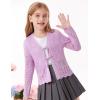 imageGRACE KARIN Girls Long Sleeve Cardigan Sweater Tie Front Bow V Neck Crochet Knit Lightweight Shrug 512 YearsPurple