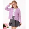 imageGRACE KARIN Girls Long Sleeve Cardigan Sweater Tie Front Bow V Neck Crochet Knit Lightweight Shrug 512 YearsPurple