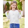 imageGRACE KARIN Girls Long Sleeve Cardigan Sweater Tie Front Bow V Neck Crochet Knit Lightweight Shrug 512 YearsWhite