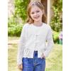 imageGRACE KARIN Girls Long Sleeve Cardigan Sweater Tie Front Bow V Neck Crochet Knit Lightweight Shrug 512 YearsWhite
