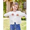imageGRACE KARIN Girls Long Sleeve Cardigan Sweater Tie Front Bow V Neck Crochet Knit Lightweight Shrug 512 YearsWhite
