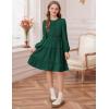 imageGRACE KARIN Girls Long Sleeve Fall Dress Casual Party Teen Swiss Dot Ruffle Tiered Lace Dresses for 714 YearsGreen
