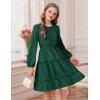 imageGRACE KARIN Girls Long Sleeve Fall Dress Casual Party Teen Swiss Dot Ruffle Tiered Lace Dresses for 714 YearsGreen