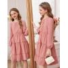 imageGRACE KARIN Girls Long Sleeve Fall Dress Casual Party Teen Swiss Dot Ruffle Tiered Lace Dresses for 714 YearsOrange Pink
