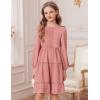 imageGRACE KARIN Girls Long Sleeve Fall Dress Casual Party Teen Swiss Dot Ruffle Tiered Lace Dresses for 714 YearsOrange Pink