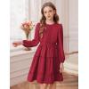imageGRACE KARIN Girls Long Sleeve Fall Dress Casual Party Teen Swiss Dot Ruffle Tiered Lace Dresses for 714 YearsRed