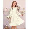imageGRACE KARIN Girls Long Sleeve Fall Dress Casual Party Teen Swiss Dot Ruffle Tiered Lace Dresses for 714 YearsWhite