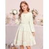 imageGRACE KARIN Girls Long Sleeve Fall Dress Casual Party Teen Swiss Dot Ruffle Tiered Lace Dresses for 714 YearsWhite