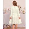 imageGRACE KARIN Girls Long Sleeve Fall Dress Casual Party Teen Swiss Dot Ruffle Tiered Lace Dresses for 714 YearsWhite