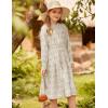 imageGRACE KARIN Girls Long Sleeve Fall Dress Floral High Waist Casual Midi Dresses with Pocket for 614 YearsBeige
