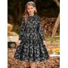 imageGRACE KARIN Girls Long Sleeve Fall Dress Floral High Waist Casual Midi Dresses with Pocket for 614 YearsBlack