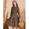 imageGRACE KARIN Girls Long Sleeve Fall Dress Floral High Waist Casual Midi Dresses with Pocket for 614 YearsBrown