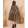 imageGRACE KARIN Girls Long Sleeve Fall Dress Floral High Waist Casual Midi Dresses with Pocket for 614 YearsBrown