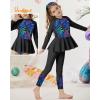 imageGRACE KARIN Girls Long Sleeve Swimsuit Mermaid Bathing Suit Rash Guard Swimwear 4 Piece Size 512Blackcoconut
