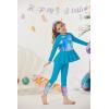 imageGRACE KARIN Girls Long Sleeve Swimsuit Mermaid Bathing Suit Rash Guard Swimwear 4 Piece Size 512Bluefeather