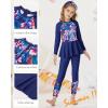 imageGRACE KARIN Girls Long Sleeve Swimsuit Mermaid Bathing Suit Rash Guard Swimwear 4 Piece Size 512Navyfloral