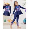 imageGRACE KARIN Girls Long Sleeve Swimsuit Mermaid Bathing Suit Rash Guard Swimwear 4 Piece Size 512Navyfloral