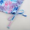 imageGRACE KARIN Girls Long Sleeve Swimsuit Two Piece Rashguard Floral Swimwear 614YBlue Background Purple Leaves