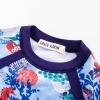 imageGRACE KARIN Girls Long Sleeve Swimsuit Two Piece Rashguard Floral Swimwear 614YColorful Leopard Gradient Blue Coral