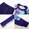 imageGRACE KARIN Girls Long Sleeve Swimsuit Two Piece Rashguard Floral Swimwear 614YColorful Leopard Gradient Blue Coral