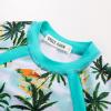 imageGRACE KARIN Girls Long Sleeve Swimsuit Two Piece Rashguard Floral Swimwear 614YColorful Leopard Gradient Green Coconut Tree