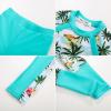 imageGRACE KARIN Girls Long Sleeve Swimsuit Two Piece Rashguard Floral Swimwear 614YColorful Leopard Gradient Green Coconut Tree