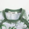 imageGRACE KARIN Girls Long Sleeve Swimsuit Two Piece Rashguard Floral Swimwear 614YGreen Coconut Tree