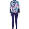 imageGRACE KARIN Girls Long Sleeve Swimsuit Two Piece Rashguard Floral Swimwear 614YNavy