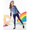 imageGRACE KARIN Girls Long Sleeve Swimsuit Two Piece Rashguard Floral Swimwear 614YNavy
