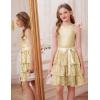 imageGRACE KARIN Girls Sequin Party Dress Kids Sparkly Formal Birthday Teen Special Occasion Fancy Pageant Dresses Size 614Gold