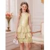 imageGRACE KARIN Girls Sequin Party Dress Kids Sparkly Formal Birthday Teen Special Occasion Fancy Pageant Dresses Size 614Gold